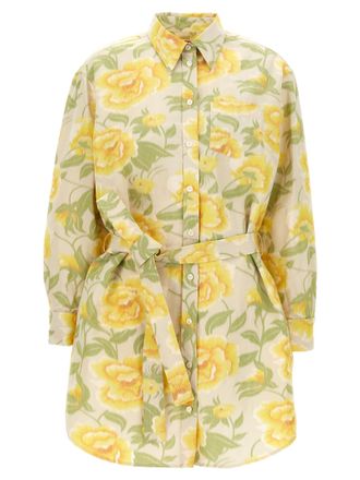 Kenzo Peonies Kimono Sleeve Dress