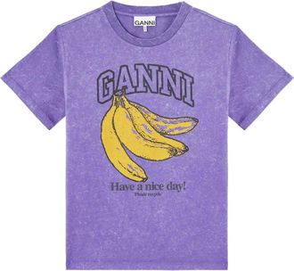 Ganni T-shirt con grafica - Viola