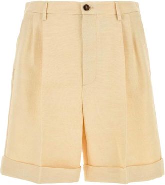 Valentino Garavani Cr&egrave;mekleurige Jute Bermuda Shorts - Heren - Korte Broeken - Geel - M - Jute - Korte Broeken