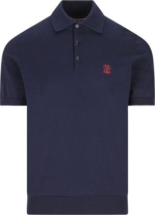 Brunello Cucinelli Poloshirt met geborduurd logo - Blauw