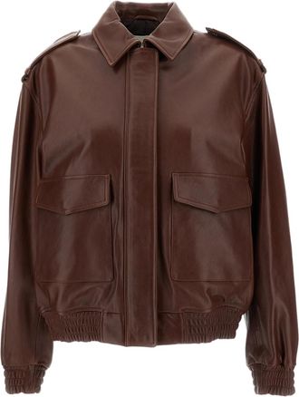 Arma Brown Astra Vegetal Leather Boxy Jacket