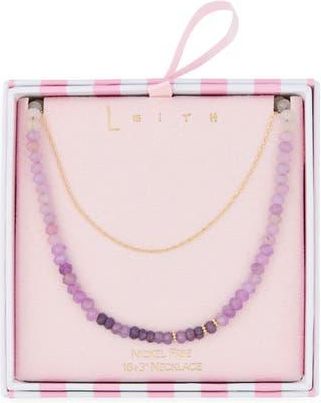 Leith Ombr&eacute; Beaded Layered Necklace in Purple Multi- Gold at Nordstrom Rack