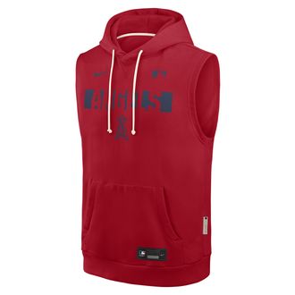 Nike Los Angeles Angels Authentic Collection Standard Issue Nike Mens Dri-FIT MLB Sleeveless Pullover Hoodie in Red | 03B462QANG-4T2