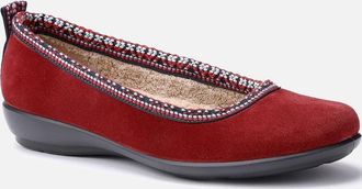 Hotter Womens Honey Womens Wide Fit Slippers - Red - Size: 6