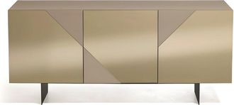 MondoViro Aparador con 3 puertas con espejo beige cm180x50 h80