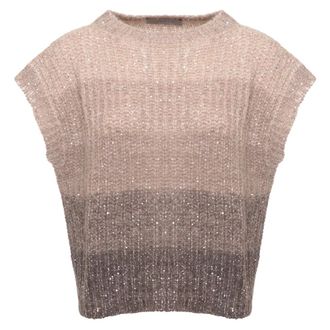 D.exterior Gilet con paillettes degrade - - Knitwear - Donna - Beige - S