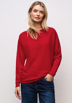 Street One Strickpullover STREET ONE, Damen, Gr. 36, racing rot, Strick, Obermaterial: 30% Polyester, 29% Polyacryl, 21% Viskose, 20% Nylon, unifarben, bequem h&uuml;