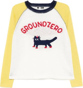 Ground-Zero intarsia-knit top - women - NewLife Recycled Polyester/Polyester - One Size - Neutrals