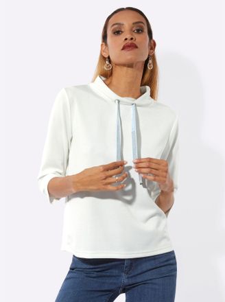 Cr&eacute;ation L Sweatshirt CREATION L, Damen, Gr. 36, ecru, 50% Modal, 44% Polyester, 6% Elasthan, unifarben, Sweatshirts Sweatshirt