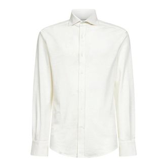 Brunello Cucinelli Overhemden, Heren, Beige, S, Katoen, Jersey Shirt