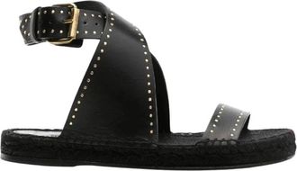 Isabel Marant Isabel Marant, Flat Sandals, female, Black, Size: 7 US Studded Cross-Strap Sandals