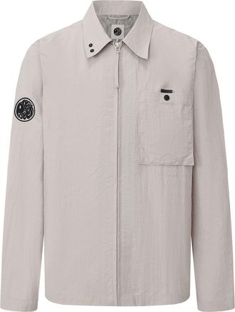 Pretty Green Nylon overshirt voor heren (Lichtgrijs)