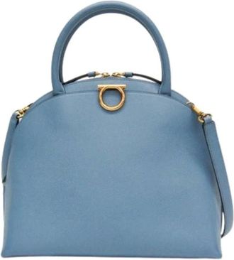 Ferragamo Pre-owned Handbags, female, Blue, Size: ONE SIZE Pre-owned Leather handbags