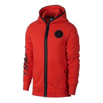 Nike Mens Nike Air Force1 Hooded Jacket Red AJ0785-634