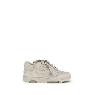 Off-white Beige Calf Leather Bos Taurus Low Top Mens Sneakers