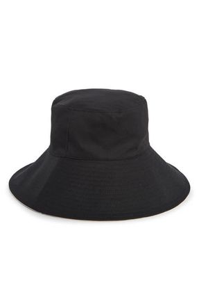 Nordstrom Reversible Cotton Bucket Hat in Black- Ivory at Nordstrom