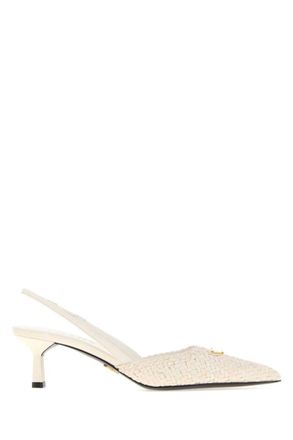 Prada White Woven Pumps