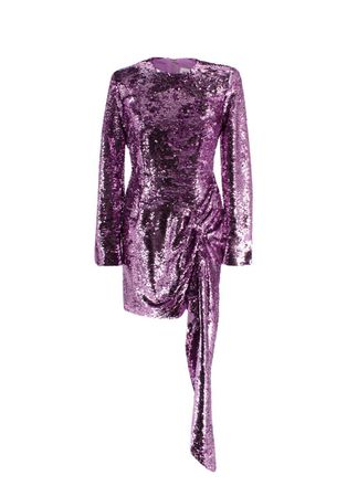 16Arlington 16Arlington Purple Sequin Sash Detail Mini Dress Size S