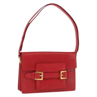 Fendi Pre-owned Vintage Leren Schoudertas - Dames - Pre-owned - Rood - Maat: ONE Size Leer