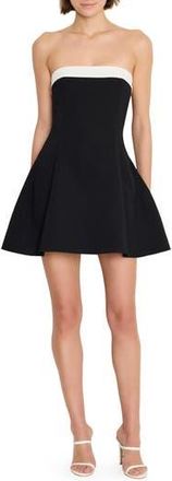 Amanda Uprichard Kerielle Strapless Minidress in Black /Ivory at Nordstrom Rack, Size Medium