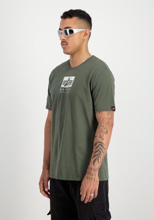 Alpha Industries T-Shirt ALPHA INDUSTRIES Satin Logo T-Shirt, Herren, Gr. XXL, gr&uuml;n (schwarz olive), Obermaterial: 100% Baumwolle, Shirts T-Shirt