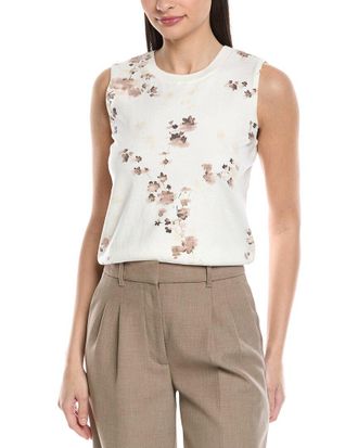 Vince Camuto Delicate Flower Wool-Blend Shell
