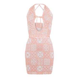 Off-white Off White Mini-jurk met bandana-print voor dames (Roze/Wit)
