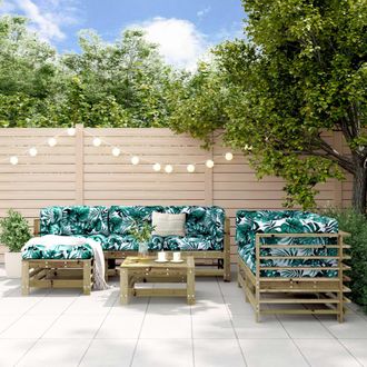 vidaXL Vidaxl - Juego De Muebles De Jard&iacute;n 7 Pzas Madera De Pino Impregnada