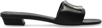 Roger Vivier RV Gewatteerde Leren Mules - Dames - Muiltjes - Zwart - 36 EU - Leer - Schoenen