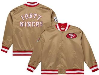 Mitchell & Ness Mens Mitchell & Ness Gold San Francisco 49ers 80th Anniversary Heavyweight Satin Full-Snap Jacket at Nordstrom, Size Xx-Large