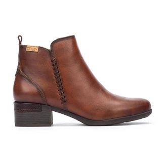 Pikolinos Enkellaars met leren details - Dames - Laarzen met Hak - Bruin - 36 EU - Schoenen
