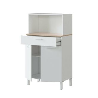 Dmora Aparador imitaci&oacute;n madera blanca, roble 158x40h126 cm
