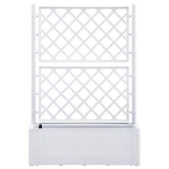 Berkfield Home Garden Raised Bed with Trellis & Self Watering System White