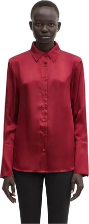 Anine Bing Amanda Shirt - Dames - Overhemden - Rood - S - Satijn - Overhemden