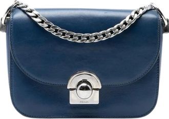 Prada Pre-owned Arcade Crossbody Bag - Dames - Vintage Schoudertas - Blauw - ONE Size - Leer - Vintage