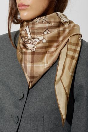 Burberry Silk Scarf, Unisex, Beige