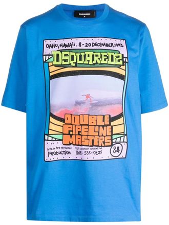 Dsquared2 T-shirt met print - Blauw