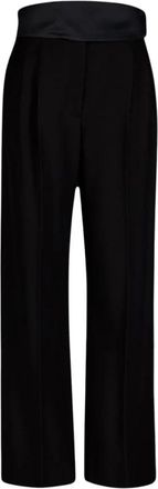 Stella McCartney Zwarte Wol Tuxedo Broek - Dames - Straight fit broeken - Zwart - 2XS - Wol - Broeken