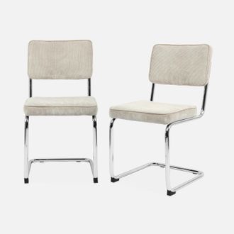 Sweeek Silla Cantilever De Pana, Set De 2
