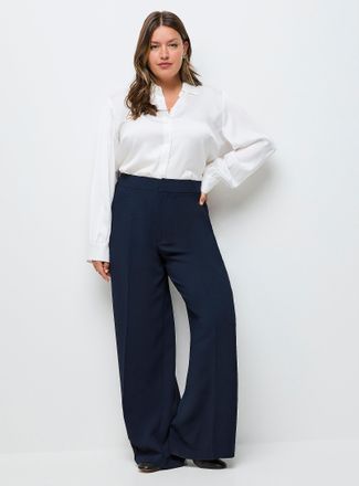 Contemporaine Womens Moderne textured crepe pant Fit: Wide leg, high rise