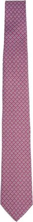 Ferragamo Tetris Gancini Zijden Stropdas - Heren - Stropdassen - Roze - ONE Size - Accessoires
