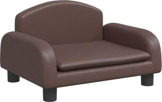 vidaXL Sofá para niños de cuero sintético marrón 50x40x30 cm vidaXL