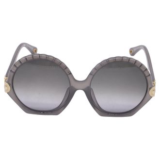 Chlo&eacute; Vera Seashell Round Sunglasses in Grey Acetate