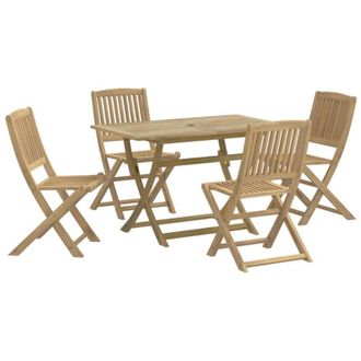 vidaXL Vidaxl - Juego De Comedor De Jard&iacute;n 5 Piezas Madera Maciza De Acacia