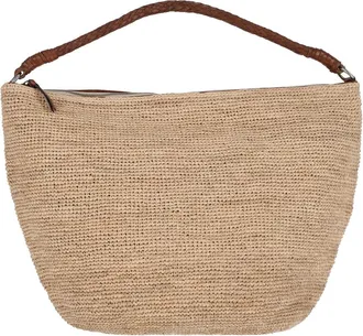 Ibeliv Beige Utopia Woven Raffia Shoulder Bag