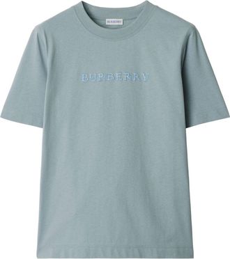 Burberry T-shirt con logo - Blu