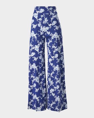 Carolina Herrera Floral Wide Leg Pants