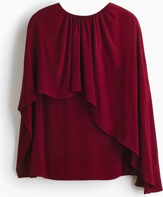 H&M Cape-Bluse - Dunkelrot