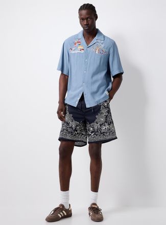 Scotch & Soda Mens Placed flower Bermuda Shorts Loose fit