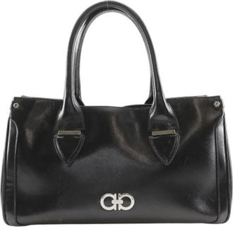 Ferragamo Pre-owned Handbags, female, Black, Size: ONE SIZE Pre-owned Leather Handbag